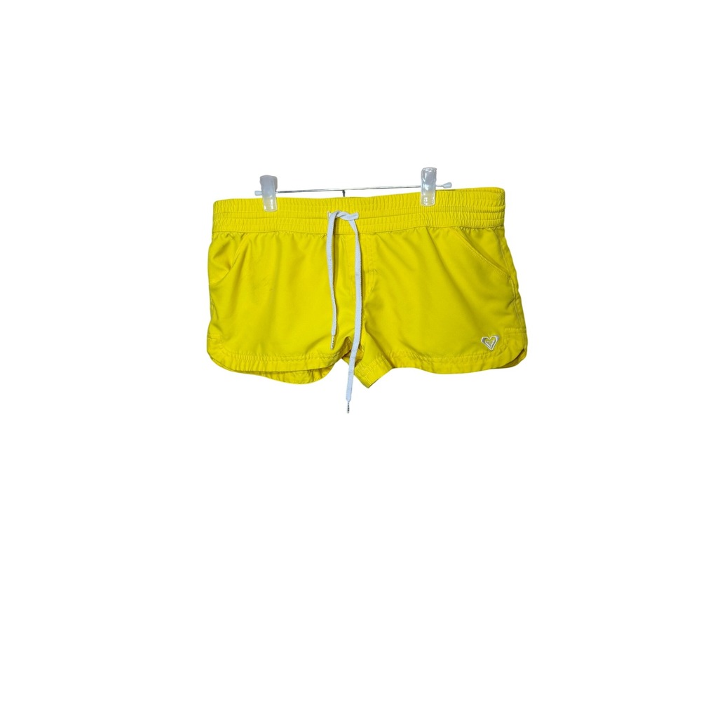 Roxy Women Yellow Board Shorts Size 9 Elastic Waist Drawstring